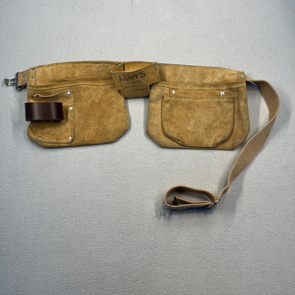 Kuny's AP-3000 Suede Leather 5 Pocket Tool Belt Hammer Loop Made in Canada